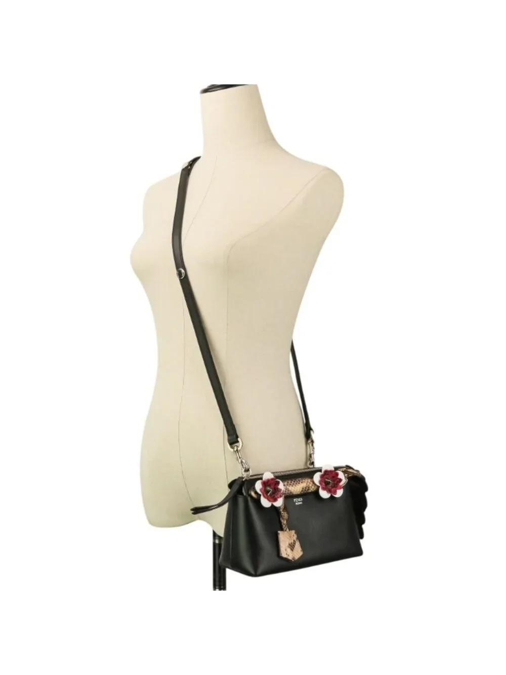 Fendi by the Way Leather Mini Shoulder Bag Clutch Black